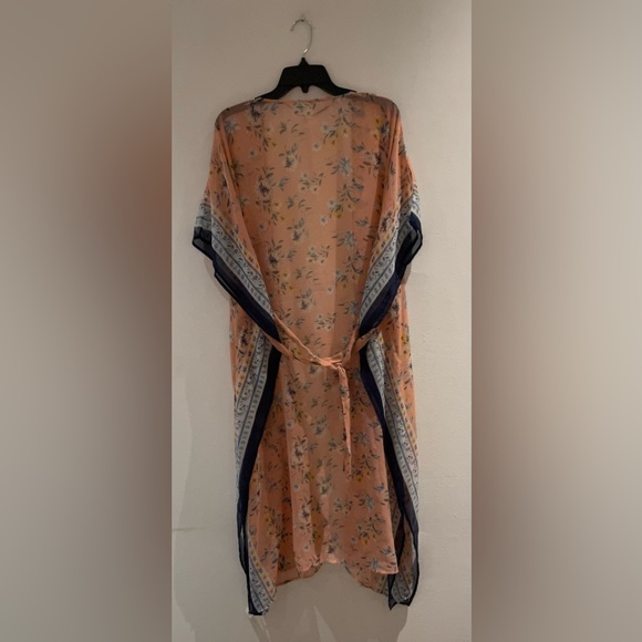 Lucky Brand Floral Border Tie Kimono - Picture 5 of 8